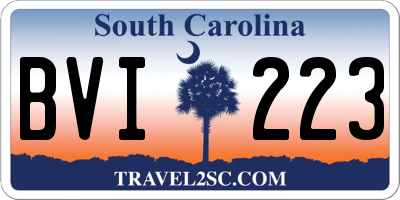 SC license plate BVI223
