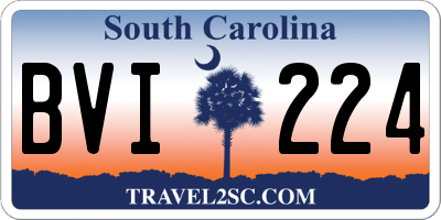 SC license plate BVI224