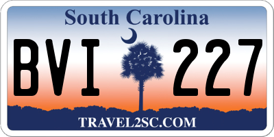 SC license plate BVI227