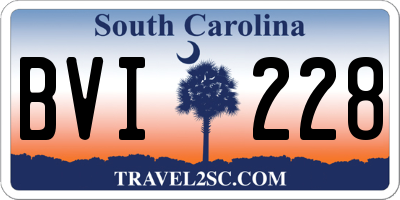SC license plate BVI228