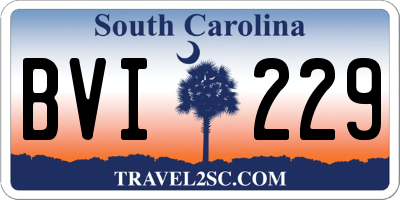 SC license plate BVI229