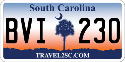 SC license plate BVI230