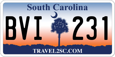 SC license plate BVI231