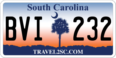 SC license plate BVI232