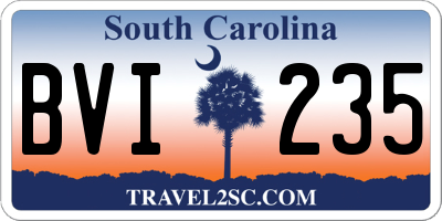 SC license plate BVI235