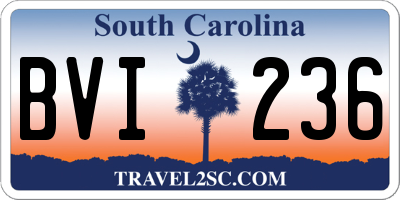 SC license plate BVI236