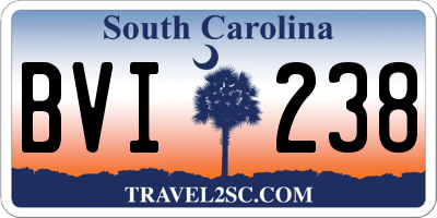SC license plate BVI238
