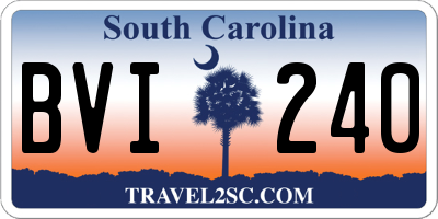 SC license plate BVI240