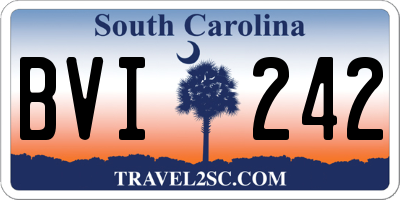 SC license plate BVI242
