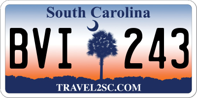 SC license plate BVI243
