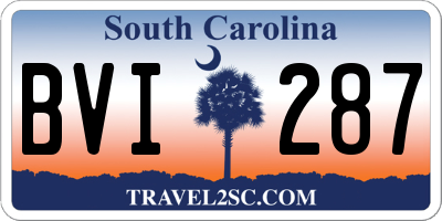 SC license plate BVI287