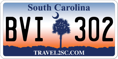 SC license plate BVI302