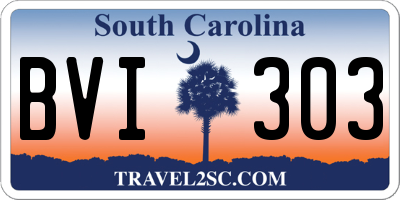 SC license plate BVI303