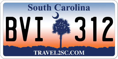 SC license plate BVI312