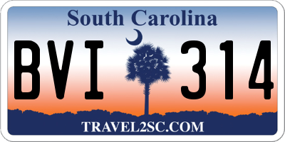 SC license plate BVI314