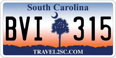SC license plate BVI315