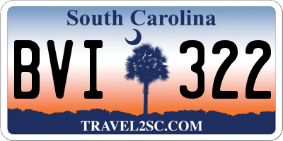 SC license plate BVI322