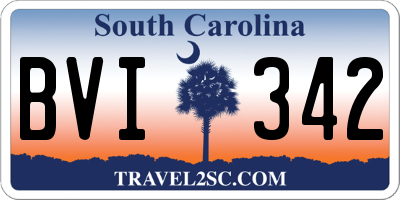 SC license plate BVI342