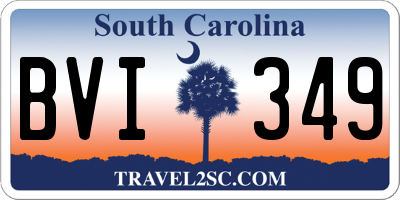 SC license plate BVI349