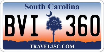 SC license plate BVI360