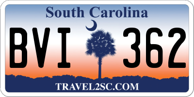 SC license plate BVI362