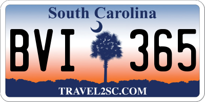 SC license plate BVI365
