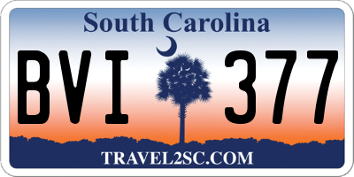 SC license plate BVI377