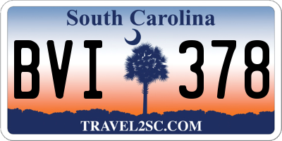 SC license plate BVI378