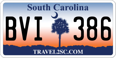 SC license plate BVI386