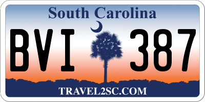SC license plate BVI387