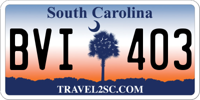 SC license plate BVI403