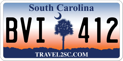 SC license plate BVI412