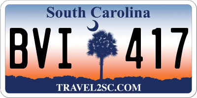 SC license plate BVI417