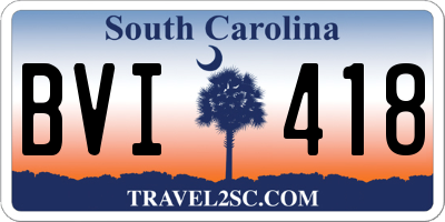 SC license plate BVI418