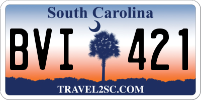 SC license plate BVI421