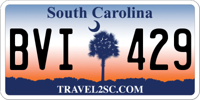 SC license plate BVI429