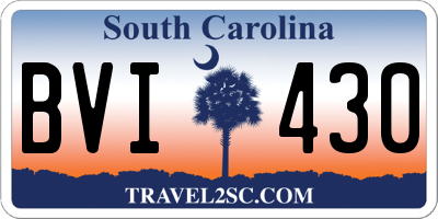 SC license plate BVI430