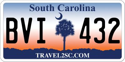 SC license plate BVI432