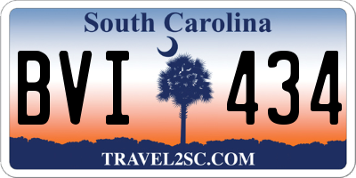 SC license plate BVI434