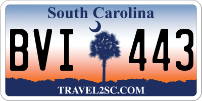 SC license plate BVI443