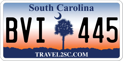 SC license plate BVI445