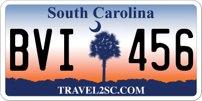 SC license plate BVI456