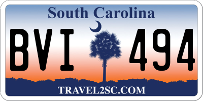 SC license plate BVI494