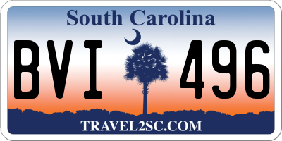 SC license plate BVI496