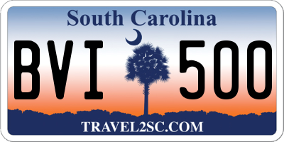 SC license plate BVI500