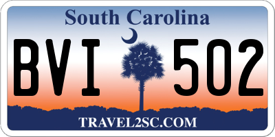 SC license plate BVI502