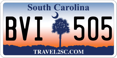 SC license plate BVI505