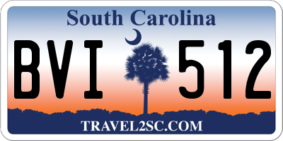 SC license plate BVI512