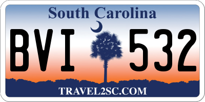 SC license plate BVI532