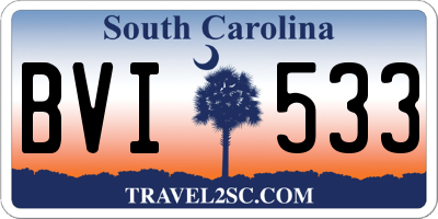 SC license plate BVI533